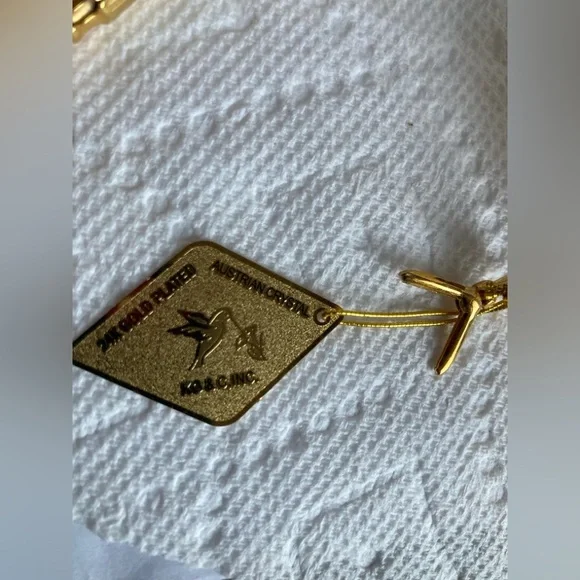 Vintage 24k Gold Plated Telephone trinket Decor W/ Swarovski Crystals KG&C - Picture 5 of 6